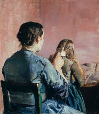 Braiding Her Hair by Christian Krohg